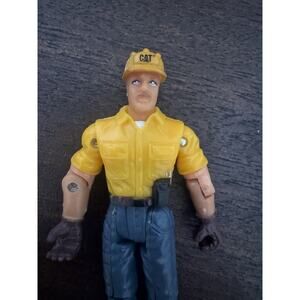 CAT Caterpillar Construction Worker Action Figure Articulated Vintage